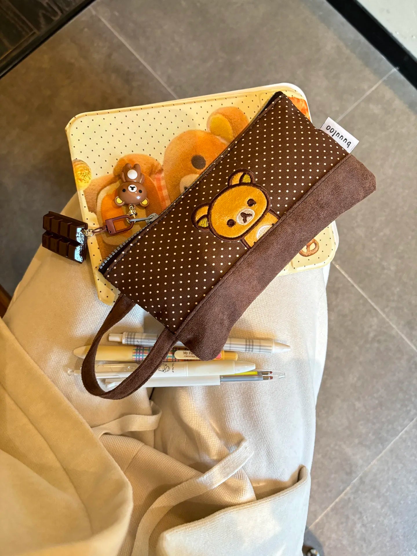 Embroidered Rilakkuma Pencil Case