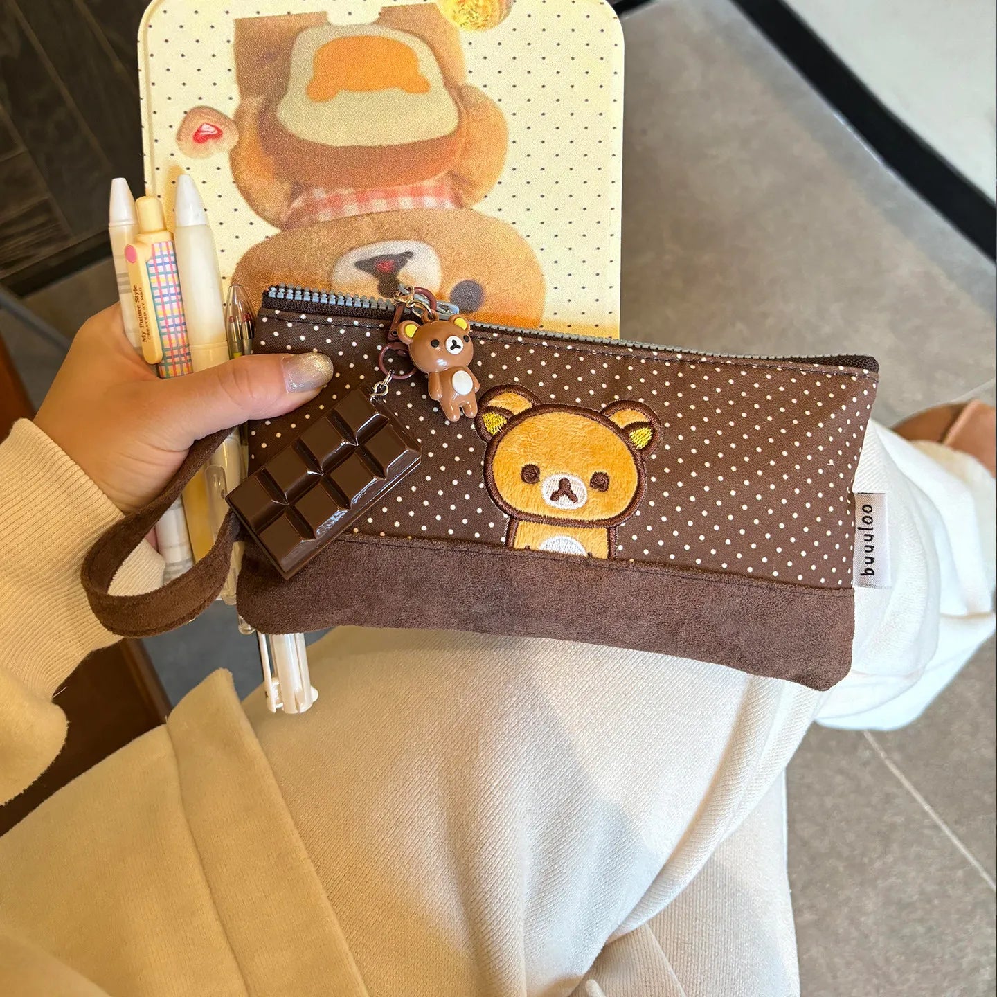 Embroidered Rilakkuma Pencil Case