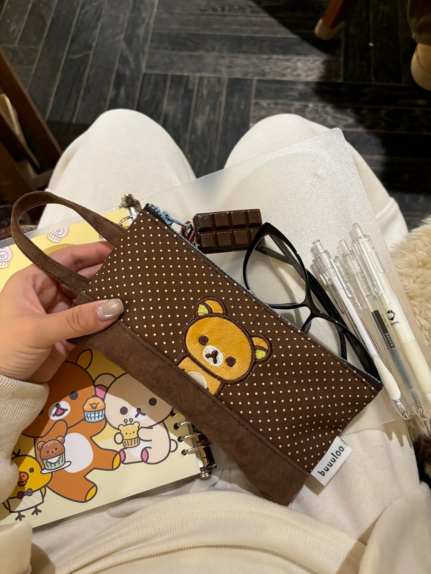 Embroidered Rilakkuma Pencil Case